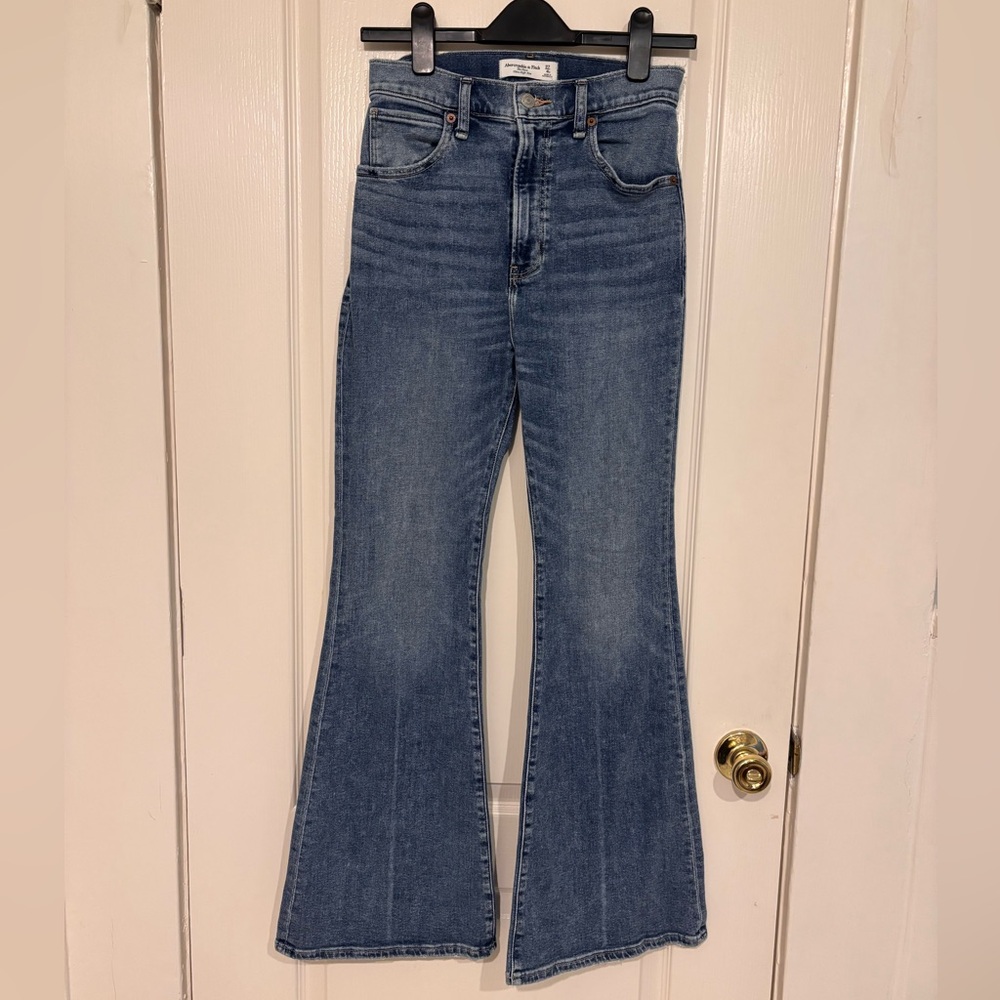 Abercrombie ultra high rise flare jeans short inseam